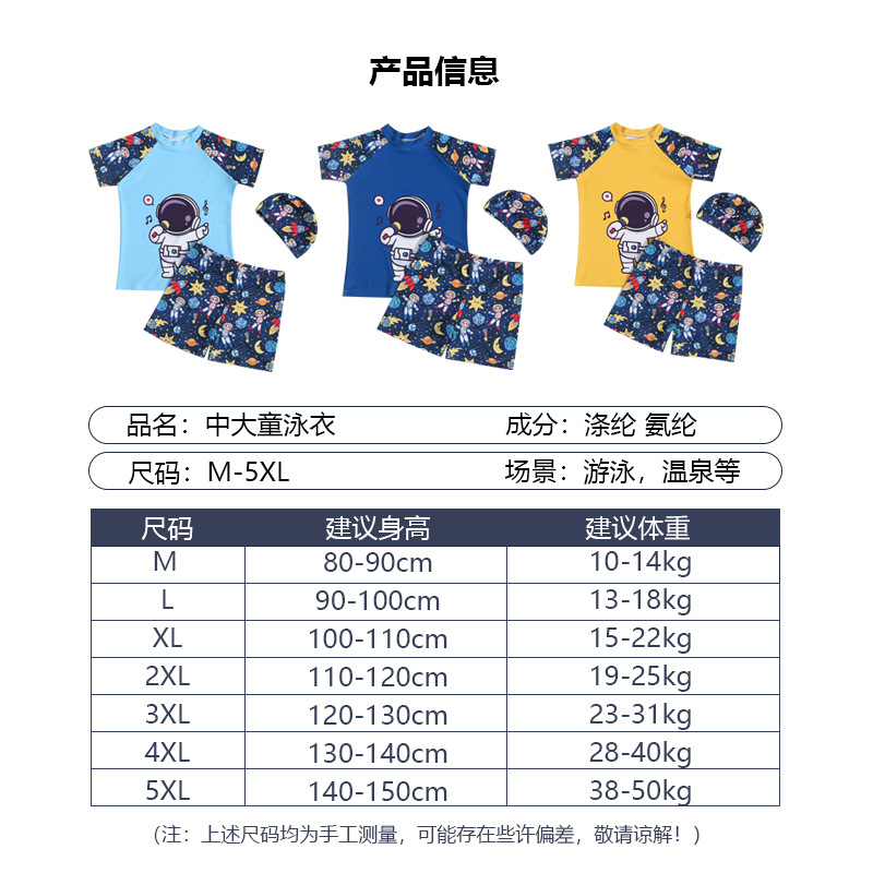 Children's Swimsuit Boy Set Wholesale New Split Baby Cartoon Swimming Shorts Students Hot Spring Quick Drying Bathing Suit Application Scenario