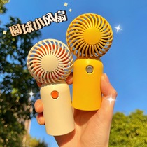 Summer hot selling spherical small fan cute usb charging portable mini handheld small fan with hand printing logo