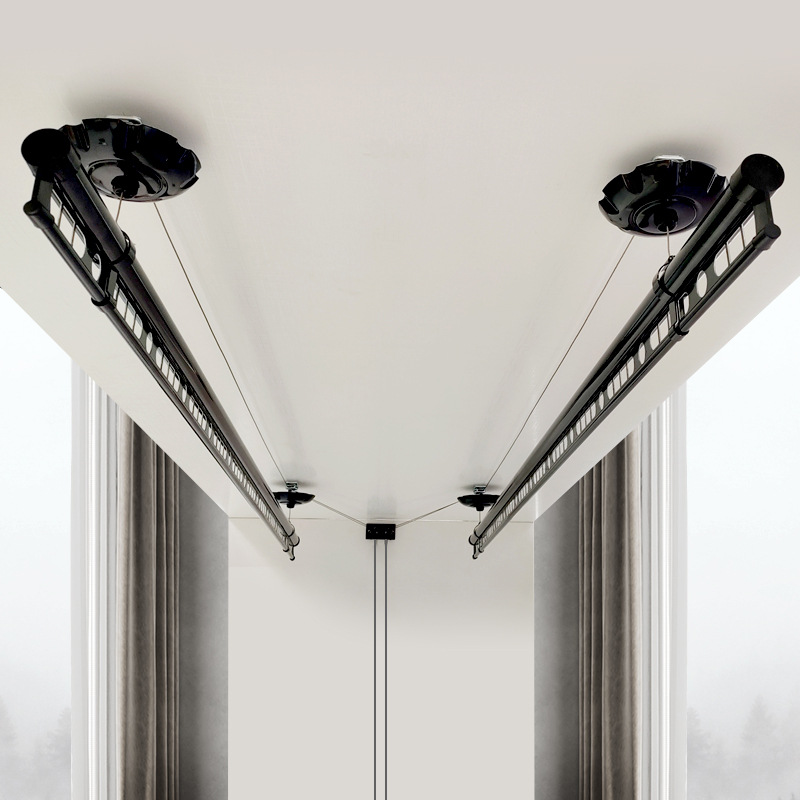 Lifting clothes drying rack, hand-cranked clothes drying pole, balcony single pole and double pole manual lifting clothes drying rack, one-piece consignment clothes drying machine Specification image