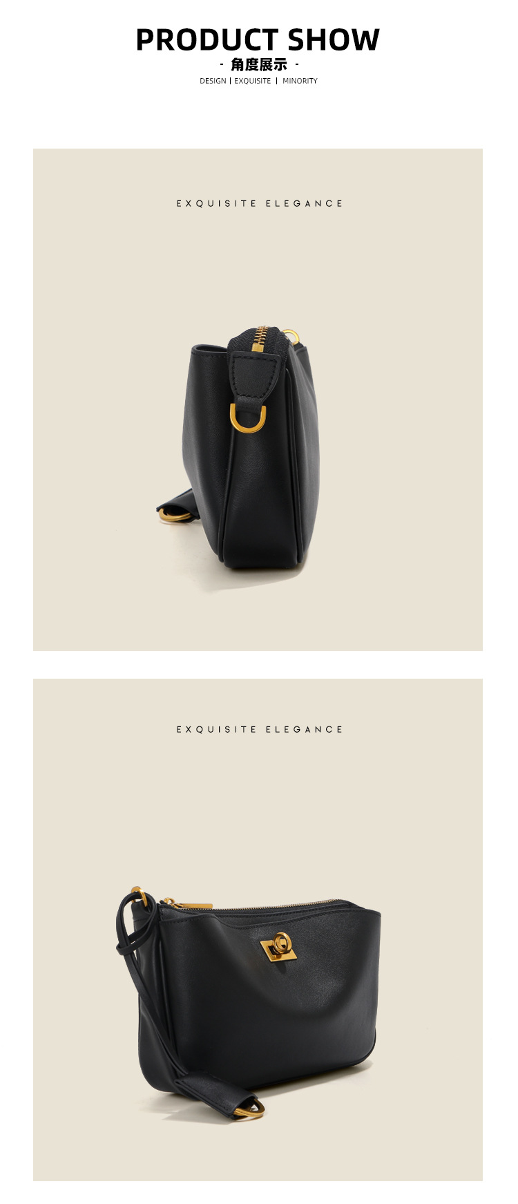 小众真皮麻将包女高级感手提包锁扣韩系拉链通勤大容量单肩斜挎包详情22