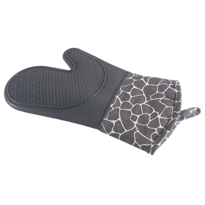 【 Chi Jia 】 Baking Oven Microwave Thickened Deer-patterned rice Dot Silicone glove pad set Heat insulation and anti-slip details Picture