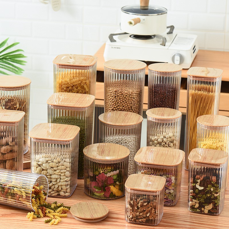 Sealed Jar Creative Kitchen Household Grain Storage Jar Plastic Transparent Snack Dry Goods Tea Storage Jar details Picture