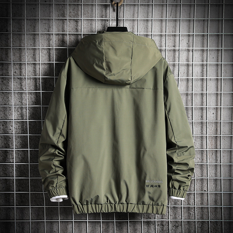 Autumn 2022 New Men's Jacket Large Size Coat Fashion Casual Hooded Top Tooling Thin Autumn Clothes Specification drawing