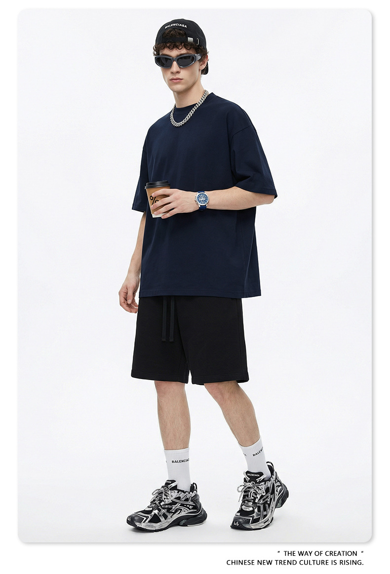 BE男装|夏季美式潮牌冰感索罗娜Boxyfit短宽纯色宽松短袖t恤男详情45