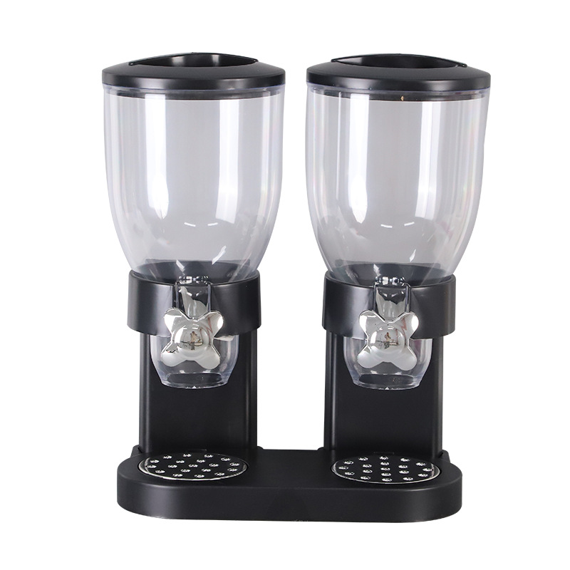 Small double-bucket oatmeal machine, breakfast mixed grain dispenser, kitchen oat storage tank, snack storage tank Application Scenario