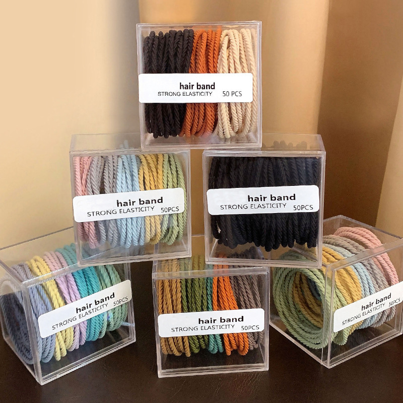 High-elasticity rubber band women's hair tie, durable hair tie, 2025 new style, simple and non-damaging hair cover, hair band