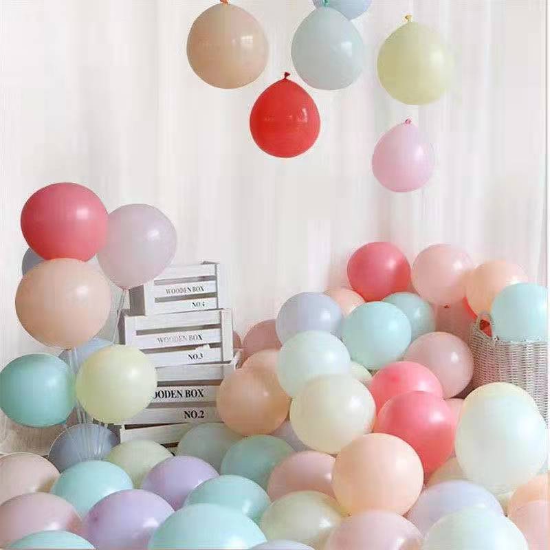 5-inch, 10-inch and 12-inch thickened latex balloons for wedding room decoration, children's party setting and landscaping, macaron balloons Specification image
