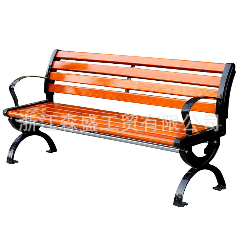 塑木公园椅户白底实物图