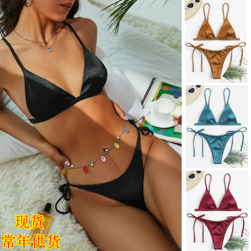 2022新款亚马逊欧美外贸性感比基尼沙滩bikini时尚分体泳衣现货