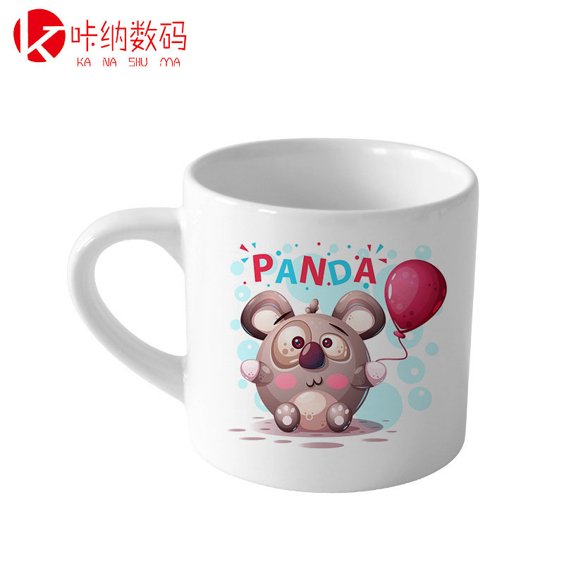 跨境热转印陶瓷咖啡热升华涂层空白儿童照片影像杯6oz小白杯耗材