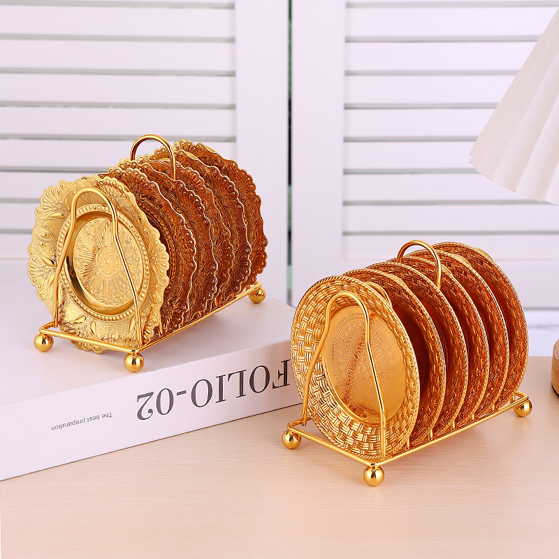 European Iron Gold Fruit Plate Snack Snack Dry Fruit Snack Plate Cake Plate Jewelry Storage Tray Dessert Table