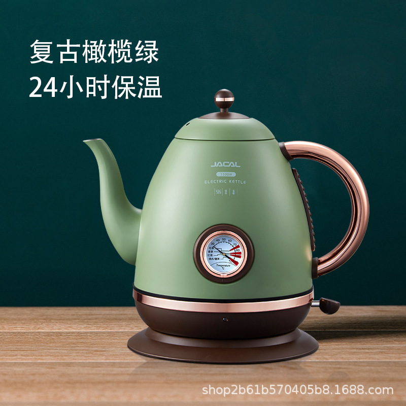 Jg Gl-303 Long Nozzle Thermal Insulation Electric Kettle Stainless Steel Kettle Temperature Display Electric Teapot Teapot Item Picture