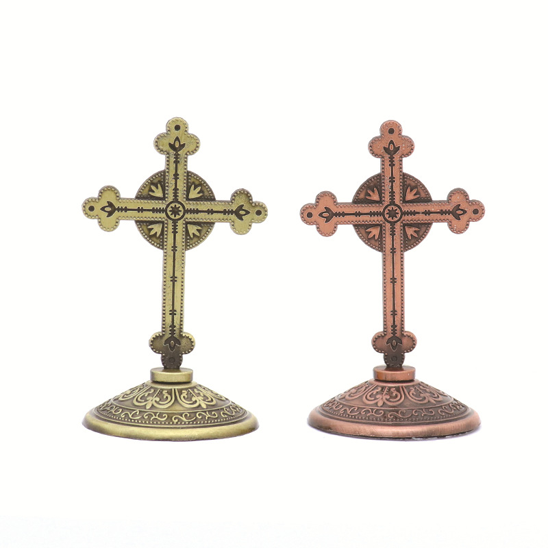 工厂批发   复古宗教十字架金属摆饰 装饰品创意工艺品摆件