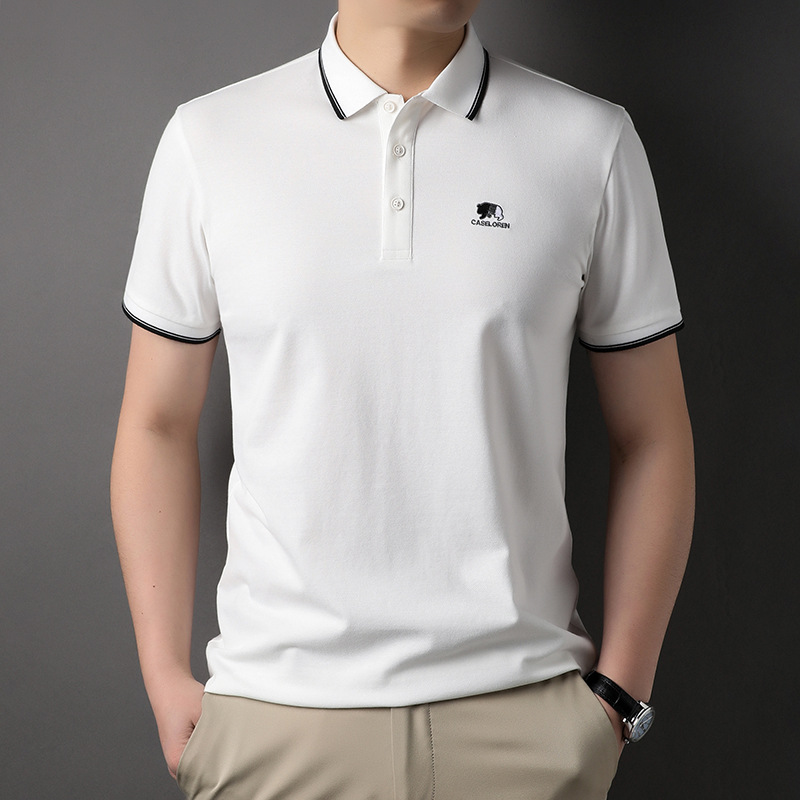 Polo de color sólido de manga corta nueva colección verano 2023 hombre camisetas de algodón de media manga pequeñas camisetas de hombre de media juventud