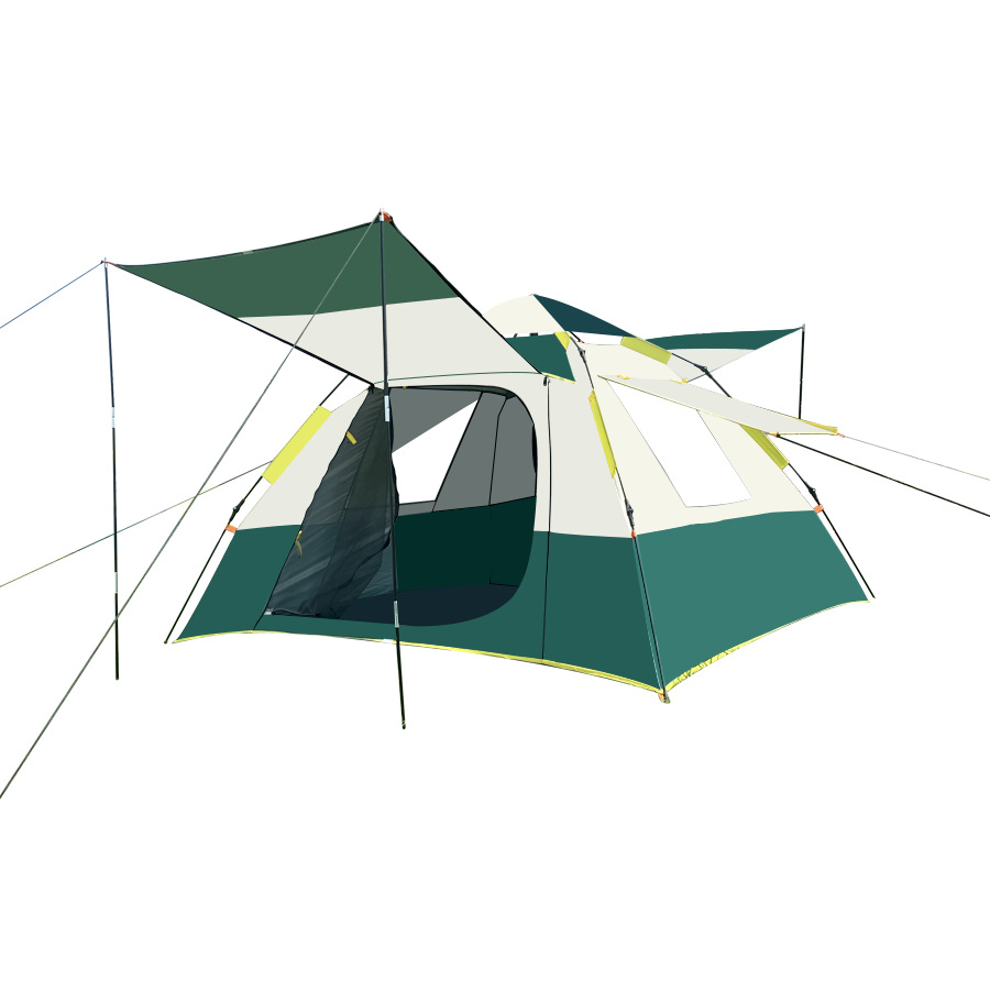 Adventurer tent manufacturer: Outdoor 3-4 person camping, sun and rain protection, fully automatic double camping, quick-opening, four-sided Item Picture