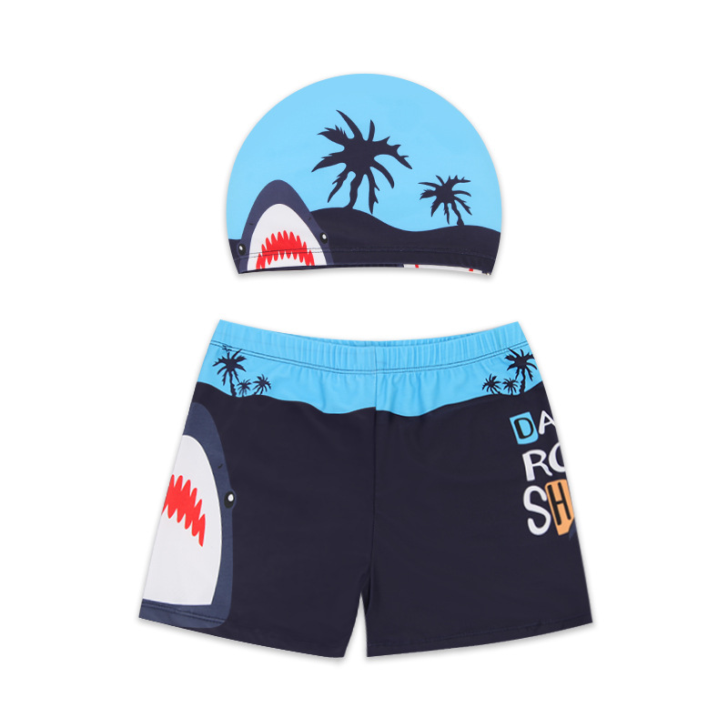 New Children's Swimsuit Baby Cartoon Swimsuit Boy's Swimsuit Big Child Hot Spring Wholesale Swim Shorts Swim Cap Baby Item Picture