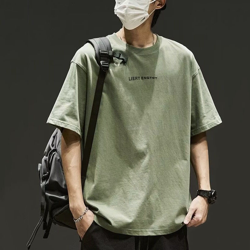 夏季男士t恤潮牌潮流简约半袖上衣男装短袖纯棉衣服男生体恤印花