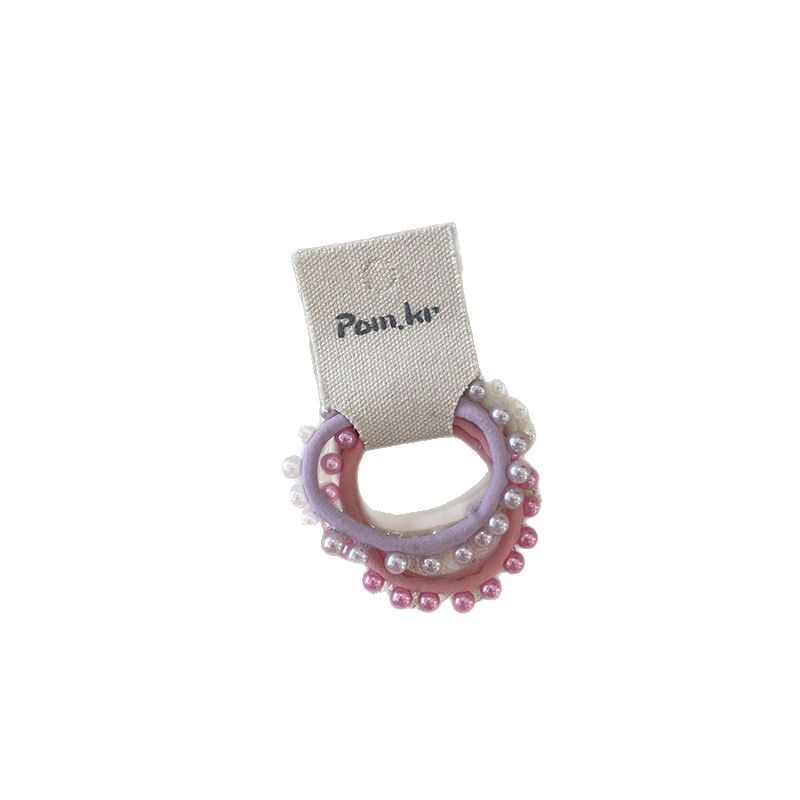 New Korean-style simple beaded hair band, girl's ponytail hair tie, high-elasticity hair band, InS-style rubber band matching hair tie Item Picture