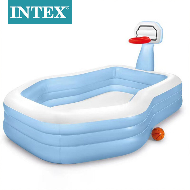 INTEX57183投篮长方形水池夏季户外充气水池儿童家庭戏水池充气玩具现货批发详情图3
