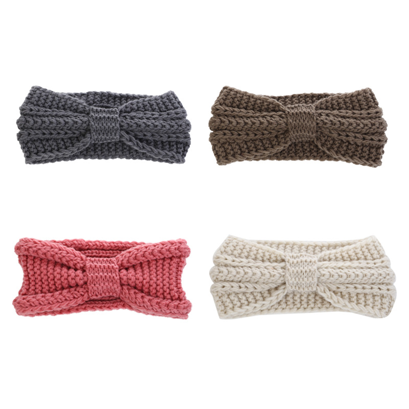 Autumn And Winter Japan And South Korea Small Fragrant Wind Bow Knit Headband Sweet Wind Casual Hair With Wash Makeup Headband details Picture