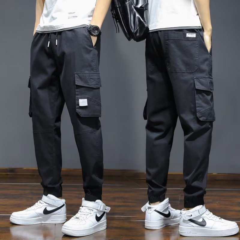 American retro high street overalls multi-pocket bundle foot casual pants 2022 new fashion trend ins pants