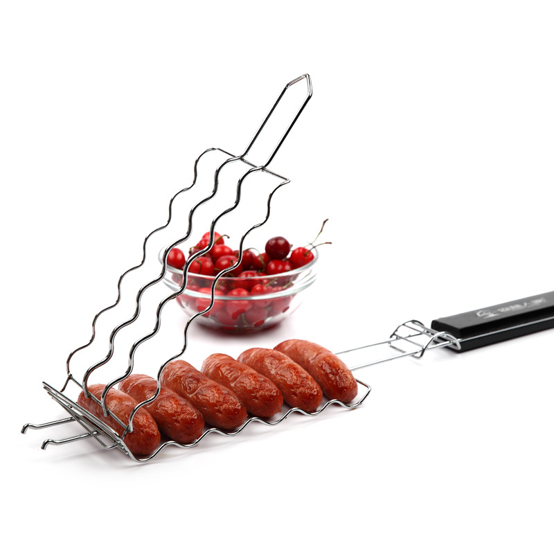 Forest Home Bbq Tool Sausage Grill Grill Net Stainless Steel Grill Net Outdoor Grill Grill Grill Clip Specification drawing