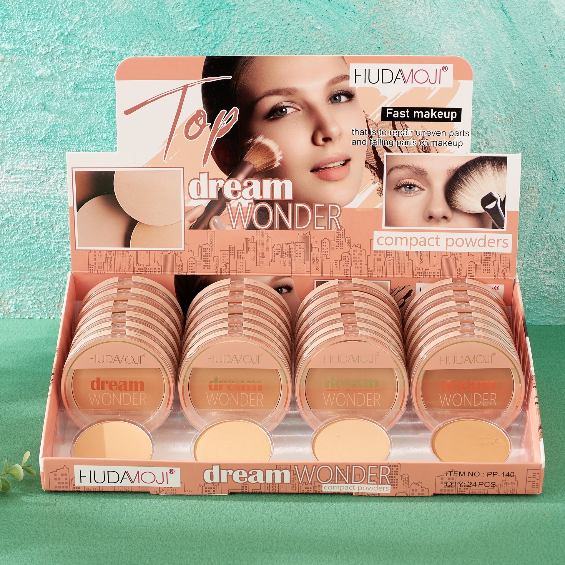 HUDAMOJI setting powder from the source factory is a dry and wet dual-purpose matte concealer that provides refreshing, oil-control and brightening skin tones