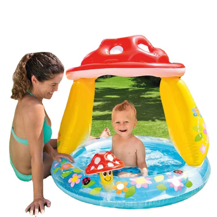 intex 57114 Cross-border Inflatable water Pool, children's water play mushroom Sunshade, baby bath tub Application Scenario