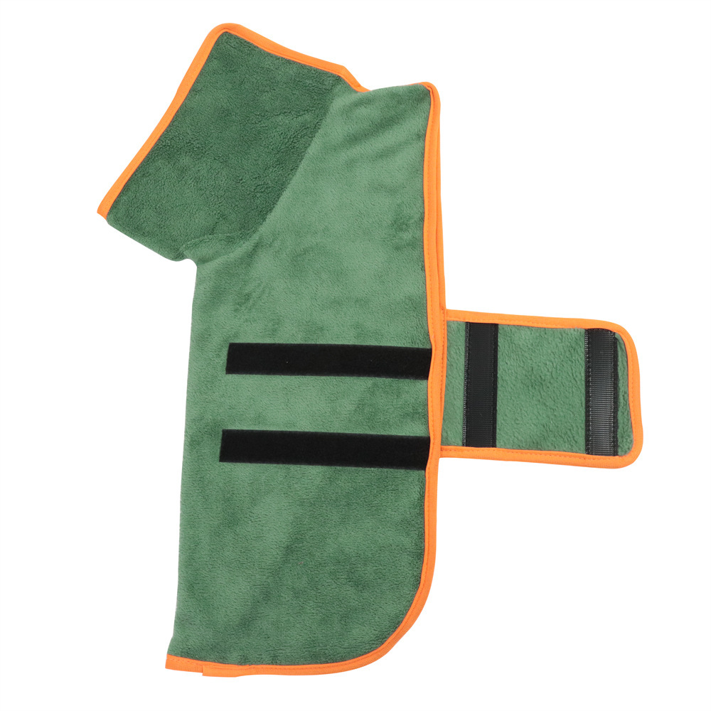 Pet bathrobes with super fine fiber around the waist, thickened bathing cat and dog bathrobes, soft and comfortable pet cotton bathrobes and towels Item Picture