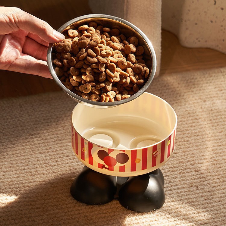 New high-footed stainless steel anti-slip dog food bowl, water bowl, stainless steel rice bowl, rice bowl, cat rice bowl Specification image