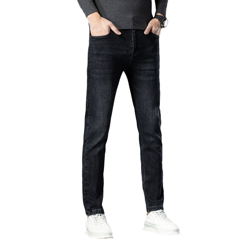 牛仔裤男士宽松休闲/Jeans/裤子男士宽松休闲/Menjeans/清姿霏针织白底实物图