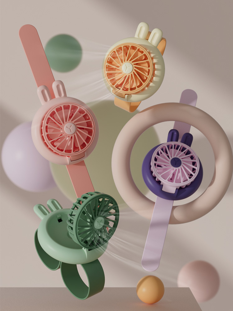 Nuevo reloj fan usb recargable mini portátil de dibujos animados pequeño ventilador de mano Application Scenario