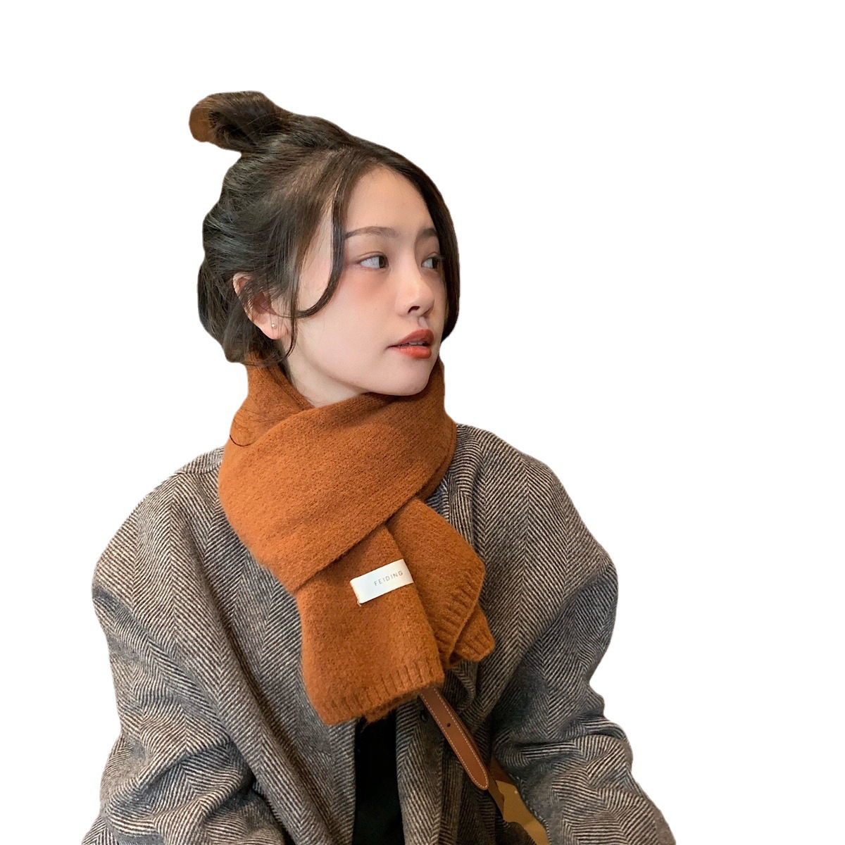 围巾/围巾针织/围巾女长款百搭/穆斯林用品女士穆斯林/刺绣围巾白底实物图