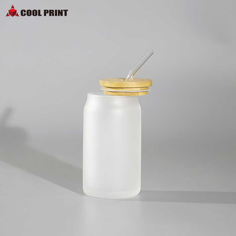 16oz heat transfer Coke glass with straw cold drink cup creative heat sublimation Coke glass cup can be printed with logo Specification image