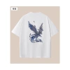 Summer new 260-gram heavy pure cotton short-sleeved T-shirt for men with Chinese style phoenix embroidery, loose and large-sized men's clothing wholesale Specification image