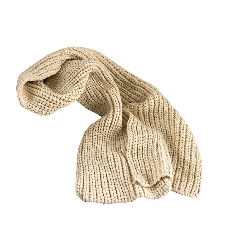 Scarf Female Autumn And Winter Korean Version Of All Students Winter Knitted Wool Solid Color Little Ladies Thick Warm Bib Male Item Picture