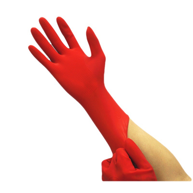 Household Gloves Women's Thin Hand Stick Durable Pure Rubber Children's Dish Washing And Laundry Rubber Rubber Cow String Small Gloves Item Picture