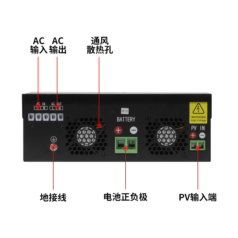 Off-grid hybrid solar inverter 12V1600W/2000VA MPPT80A solar integrated machine details Picture
