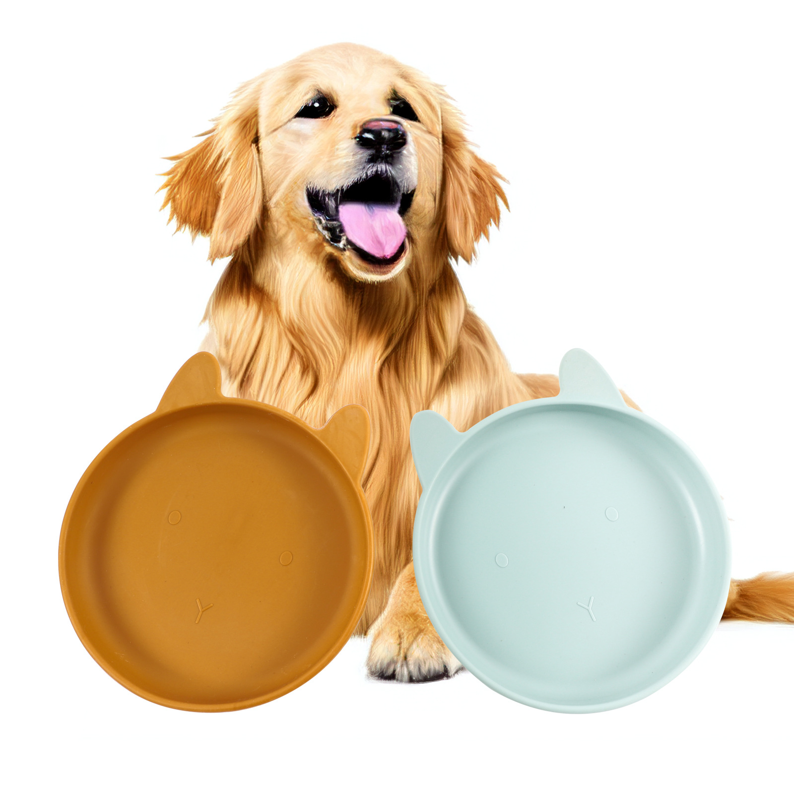 Cross-border dog feeding bowl Cat silicone portable food tray Water basin pet feeding supplies dog food silicone tray wholesale full figure