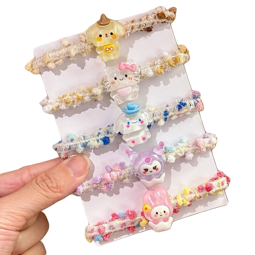 Cute Cartoon Candy Color Headband Ins Sweet Girl Tie Hair Rope Does Not Hurt Children's Rubber Band Headwear Item Picture