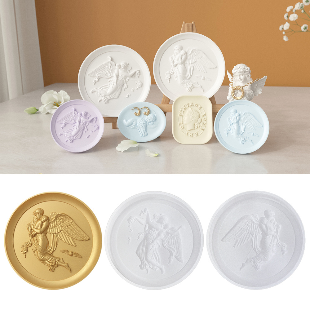 ins Angel gypsum silicone mold DIY gypsum aromatherapy candle diffuser stone decoration drop glue mold wholesale