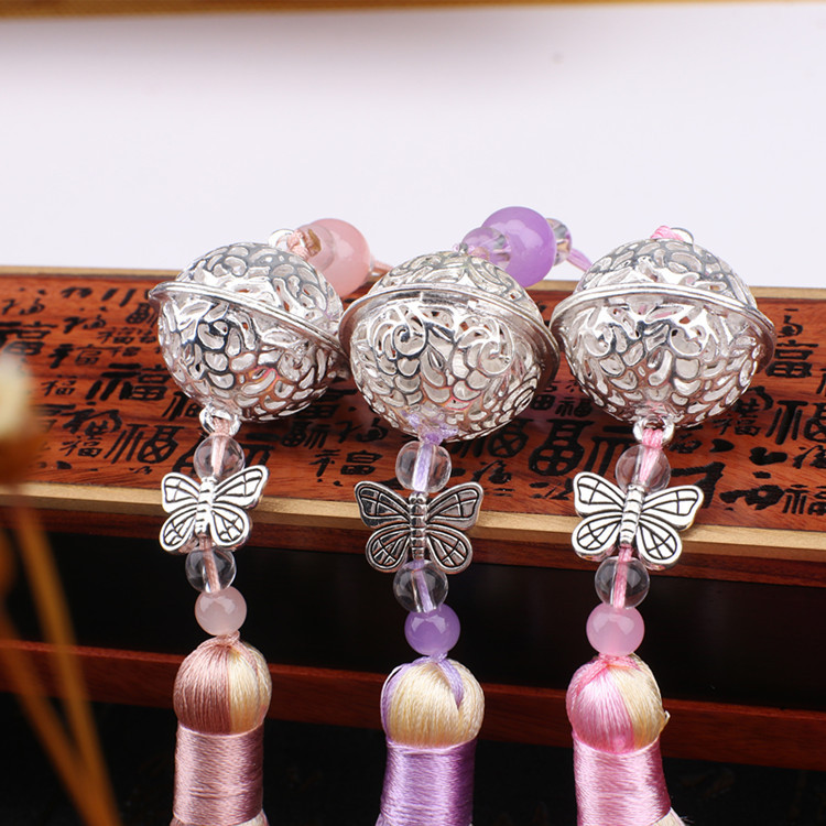 铃铛挂件同款腰佩宫铃清心宫银铃流苏挂件 汉服压襟腰间挂坠吊穗详情图5