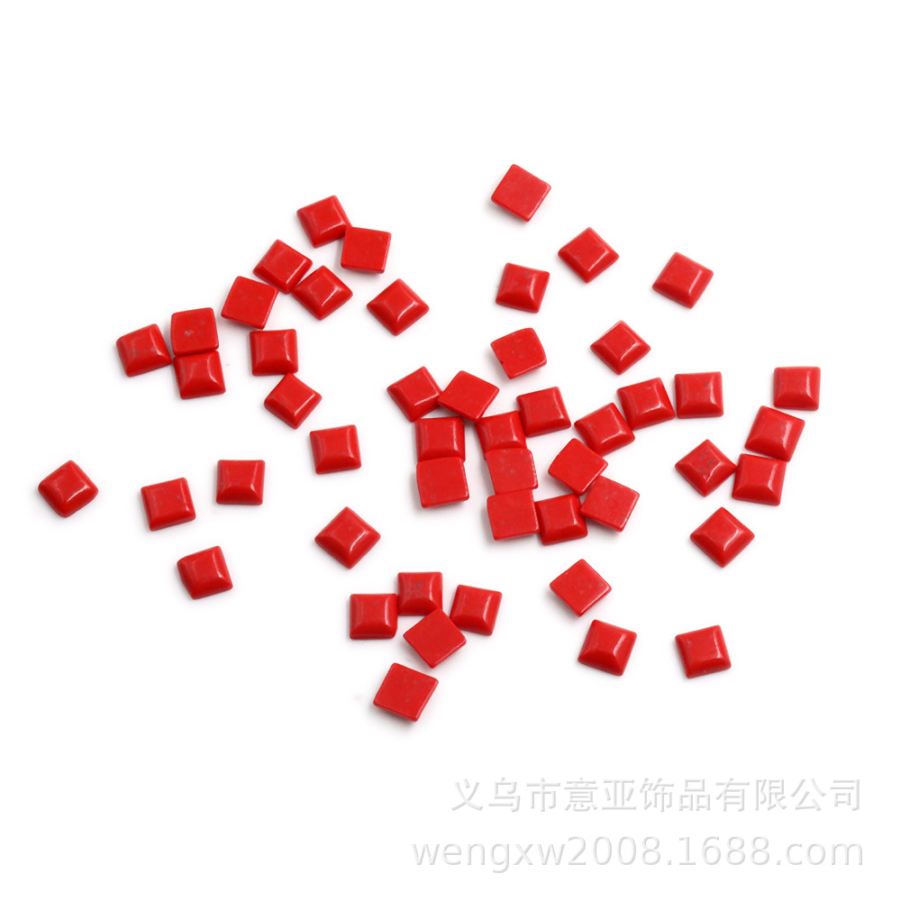 Artificial Turquoise Red Square Flat Bottom Ring Surface Diy Accessories Wholesale Manufacturers Direct Synthetic Pine Patch