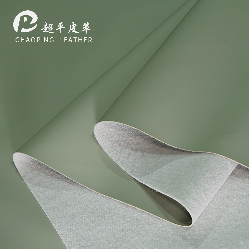Frosted plain semi-PU leather 1.0mm cotton fleece base in stock, eco-friendly luggage packaging, car seat leather fabric details Picture