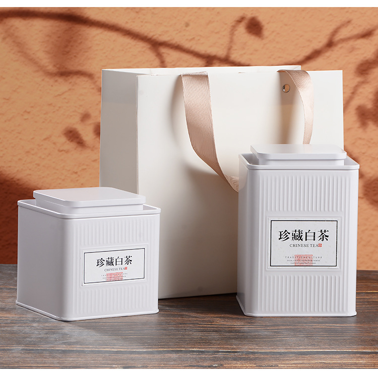 Wholesale tea cans, square cans, empty tin boxes, packaging cans, square empty cans, green tea, Fuding white tea, black tea tinplate cans pic 31