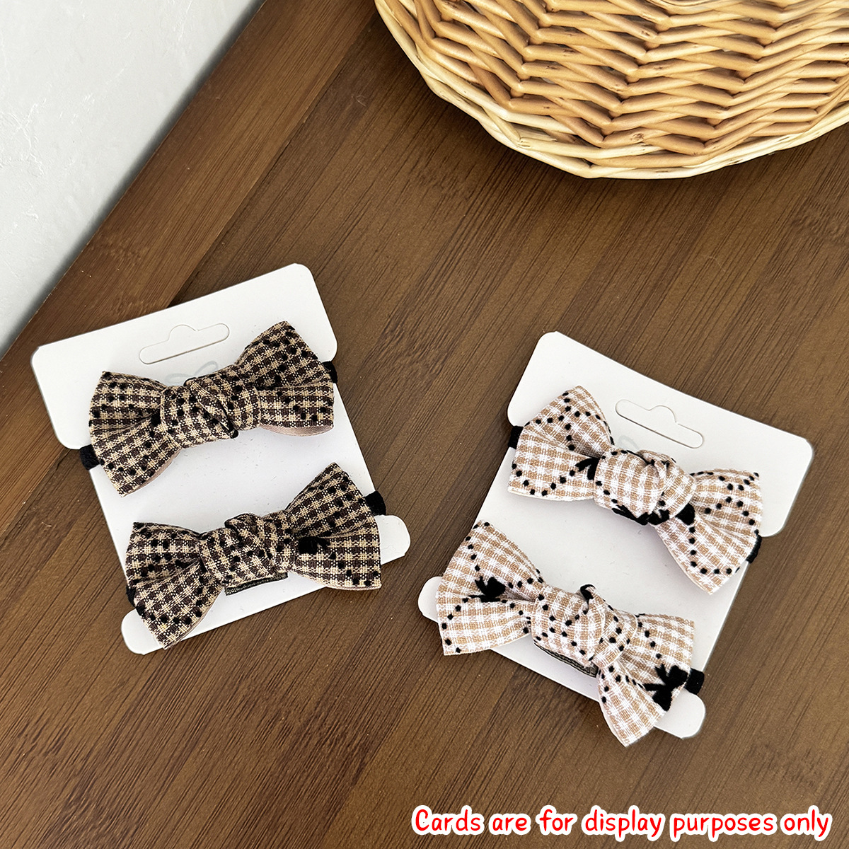 For autumn and winter, a British ponytail checkered bow hair band for students, a versatile small hair accessory for children, and a simple hair tie pic 2