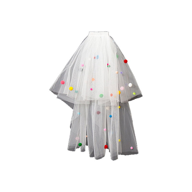 Children's Dopamine Veil Girl Colored Ball Ball Princess Photo Prop Bride Wedding Tiara Little Girl Baby Item Picture