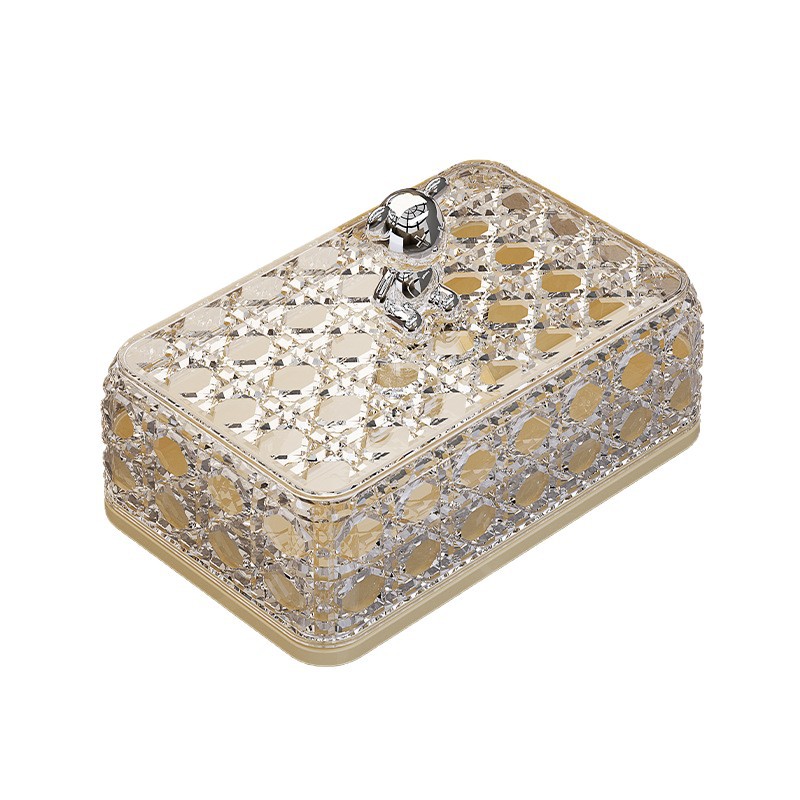 New soap box for bathroom and toilet, no need for drilling, high-end multi-layer draining soap with rattan pattern, plant Item Picture