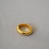 French Celi cold style, simple and fashionable, versatile, layered band, plain surface, aperture, brass gold-plated ring, index finger ring for girls Specification image