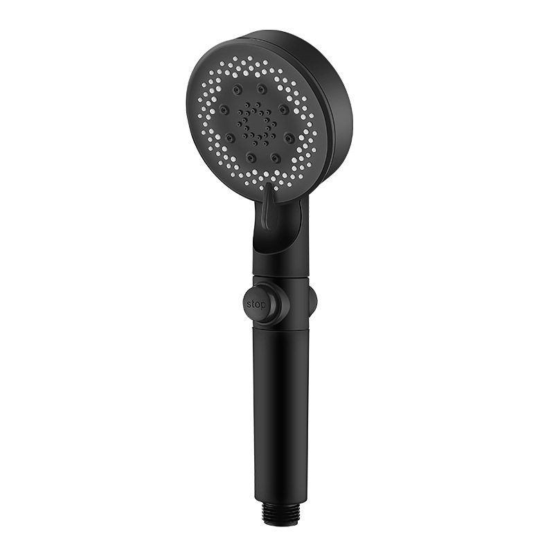 【 Factory Wholesale 】 Pressure-increasing Showerhead, Black Warrior Black Five-Speed Showerhead, Hand-held spray Showerhead Item Picture